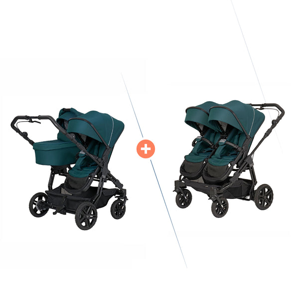 Hartan Two Select Outdoor Geschwisterwagen Set | 1 Babywanne, 2 Sportsitze & Handbremse, 2026