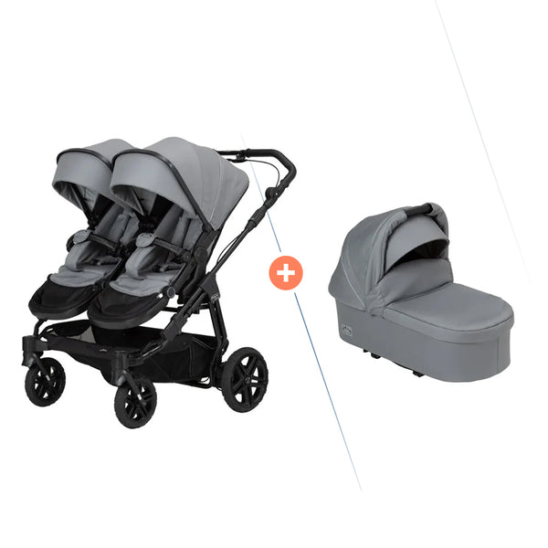 Hartan Two Select Outdoor Geschwisterwagen mit zwei Sitzen und Babywannen
