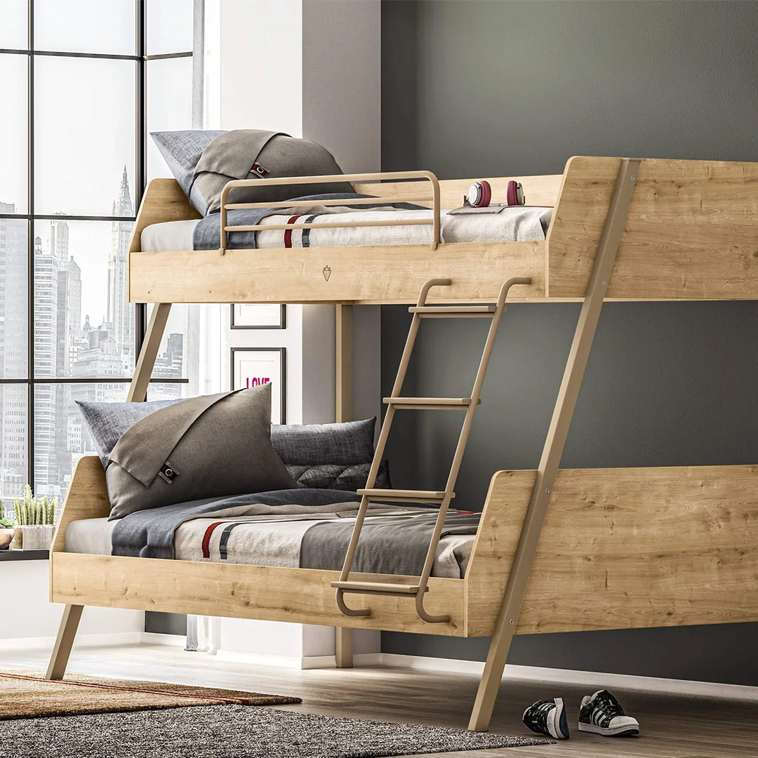 Cilek Etagenbett Set mit Matratze und Bettdecke (Mokka)