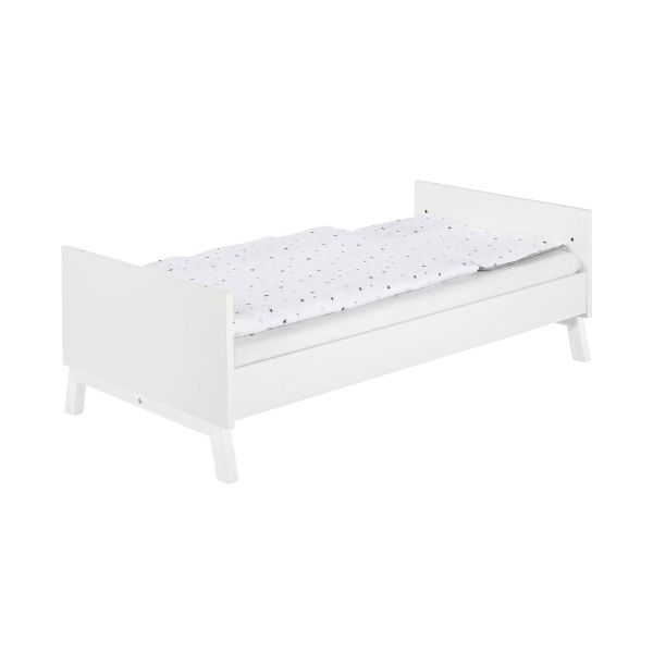 FISHBONE Kombi-Kinderbett 70x140 cm Weiß lackiert
