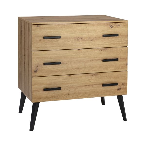 Schardt Wickelkommode Morris Oak – 3 Schubladen, Dekor Artisan Oak