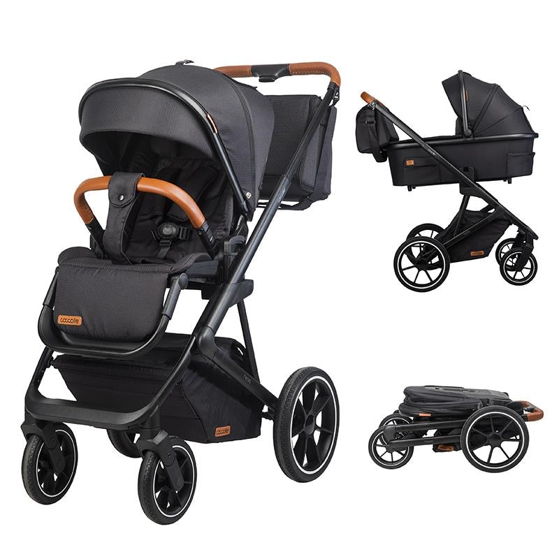 Coccolle Nessia 4in1 Travel System + CYBEX Cloud T i-Size mit Base T (Schwarz)