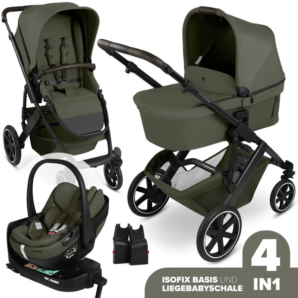 ABC Design Kinderwagen 4in1 Set Salsa Core inkl. Babyschale Calla mit Liegefunktion & Isofix Base 360