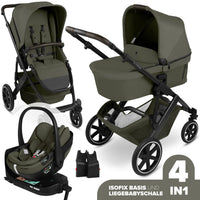 ABC Design Kinderwagen 4in1 Set Salsa Core inkl. Babyschale Calla mit Liegefunktion & Isofix Base 360