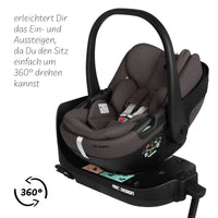 ABC Design Salsa 5 Air - Starter Set 14-teilig inkl. Babyschale mit Liegefunktion Calla i-Size inkl. drehbarer Isofix Base 360 (Marron/ Falcon)