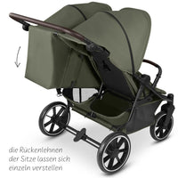 ABC Design Geschwister- & Zwillingskinderwagen Bayamo mit Liegeposition, Knickschieber – Pea – Ansicht 6