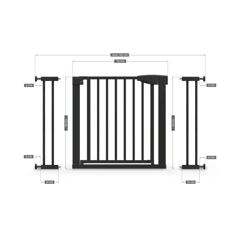 Tulano Guardian Sicherheitstor 75-110 cm ohne Bohren – Schwarz – Ansicht 11