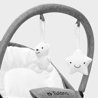 Tulano Moon 35 Babywippe 4-in-1 Grau mit 5 Höhenstufen und Leinenbezug