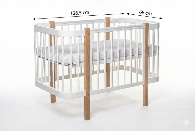 KOTTO ELIN Kinderbett Buche 120x60 cm mit Dreemsy Matratze