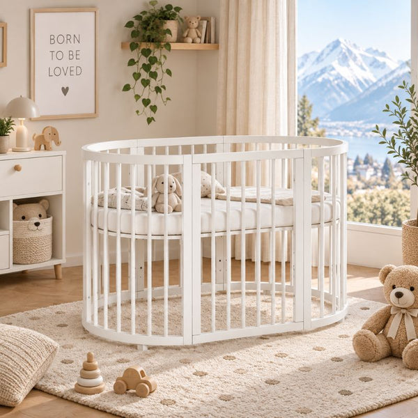 KOTTO OLIN Babybett Buche Oval mit Matratze