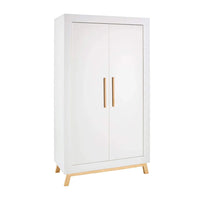 Schardt Kleiderschrank Miami White 2-türig, weiß/Buche geölt
