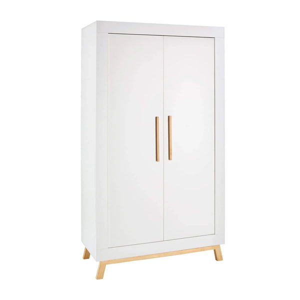 Schardt Kleiderschrank Miami White 2-türig, weiß/Buche geölt
