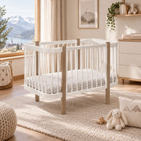 KOTTO Elin Kinderbett aus Buche 120×60 cm mit Matratze – Cappuccino / Weiss – Ansicht 1