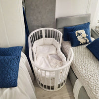 KOTTO OLIN Babybett Buche Oval mit Matratze – Weiss – Ansicht 15