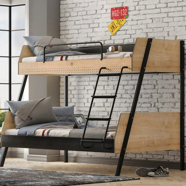 Cilek Etagenbett Set mit Matratze (Dark Metal)