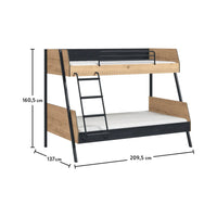 Cilek Etagenbett Set mit Matratze (Dark Metal)