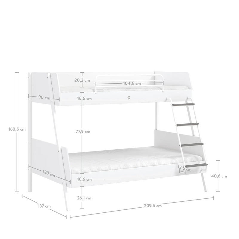 Cilek Etagenbett Set mit Matratze (Weiss)