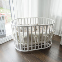 KOTTO OLIN Babybett Buche Oval mit Matratze – Weiss – Ansicht 21
