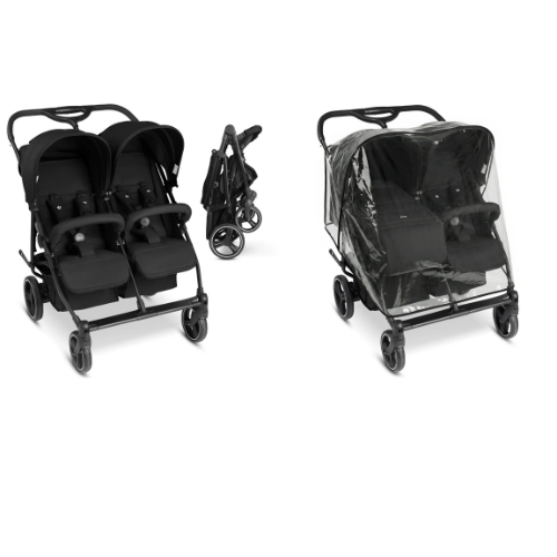 ABC Design D Two Zwillingskinderwagen mit Regenschutz