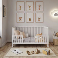 Babybett Alexander 140 x 70 cm Weiss umbaubar zum Kleinkinderbett
