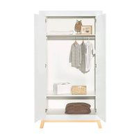 Schardt Kleiderschrank Miami White 2-türig, weiß/Buche geölt
