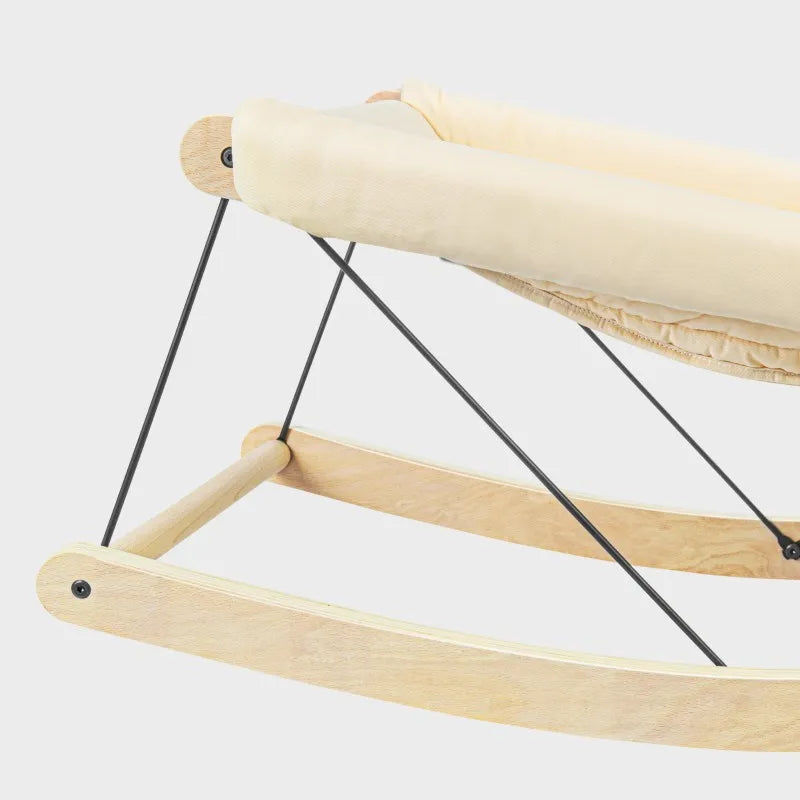 Tulano Moon 45 Holzwippe 2-in-1 Natur mit Spielbogen und Baumwollbezug