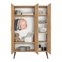 3-tlg. Babyzimmer Morris Oak mit 3-türigem Kleiderschrank