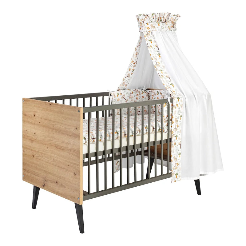3-tlg. Babyzimmer Morris Oak mit 3-türigem Kleiderschrank