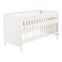 3-tlg. Babyzimmer Venice Fishbone White mit 2-türigem Kleiderschrank mit Seitenregal