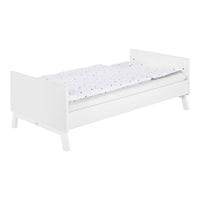 3-tlg. Babyzimmer Venice Fishbone White mit 2-türigem Kleiderschrank mit Seitenregal