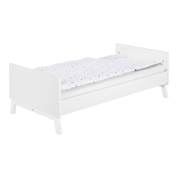 3-tlg. Babyzimmer Venice Fishbone White mit 2-türigem Kleiderschrank mit Seitenregal