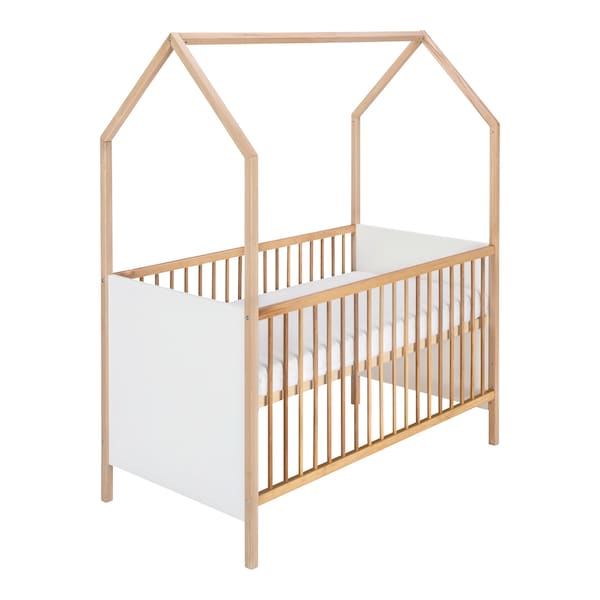 Schardt 3-tlg. Babyzimmer Venice mit Babybett Haus white / Buche geölt