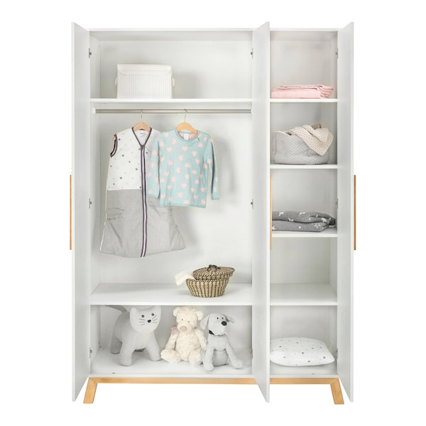 Schardt 3-tlg. Babyzimmer Venice mit Babybett Haus white / Buche geölt