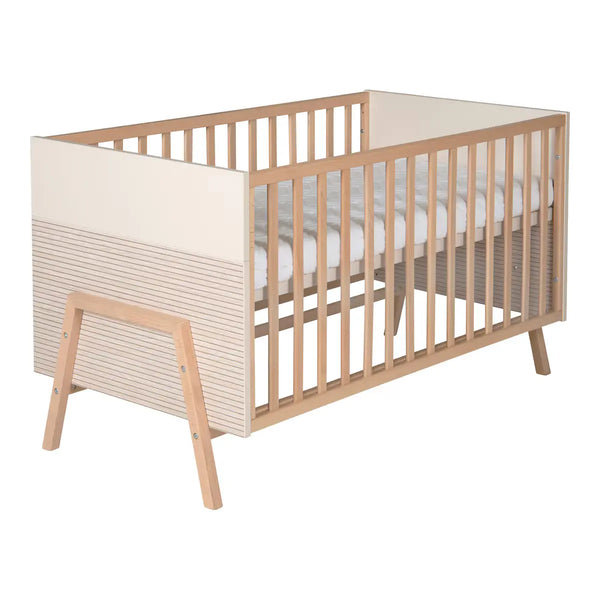 HAPPY Kombi-Babybett 70x140 cm, Dekor Connery natur/Carat beige