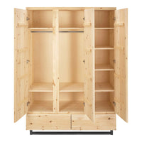Schardt Zirbenholz Kleiderschrank 3 Türen, 2 Schubladen