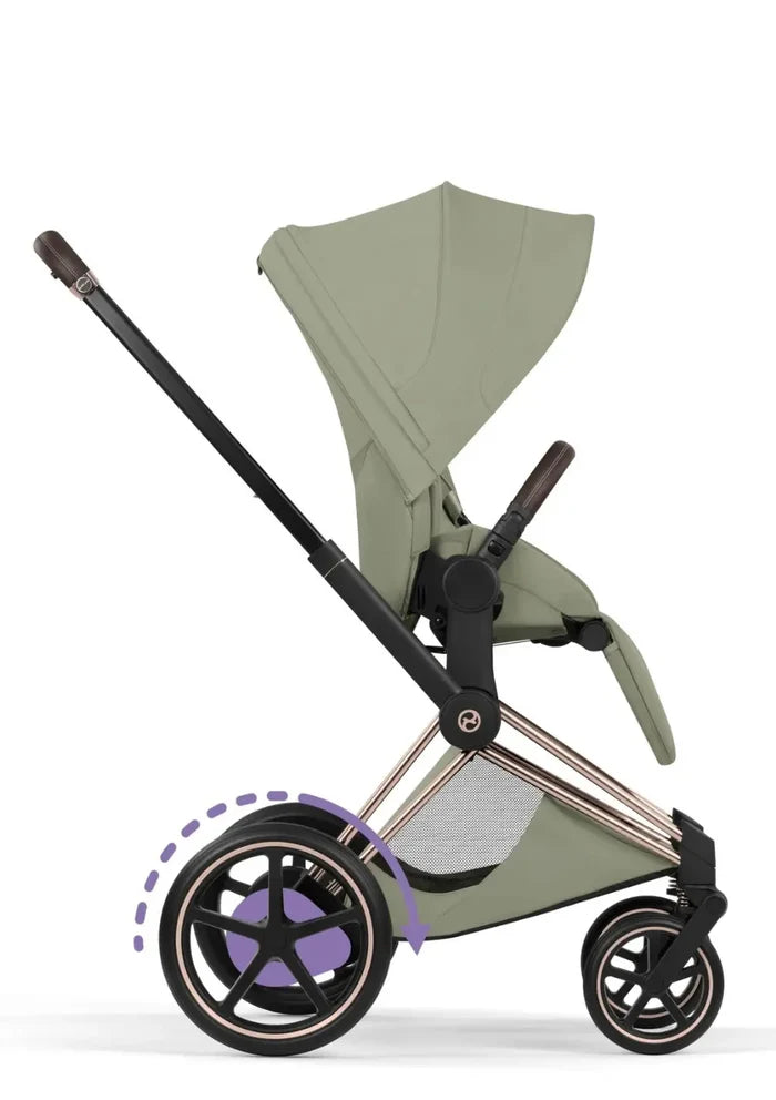 CYBEX e-Priam Style Collection Rosegold Rahmen 4in1 Set Faltbare Babywanne & Cloud T i-Size Plus mit Base T 360