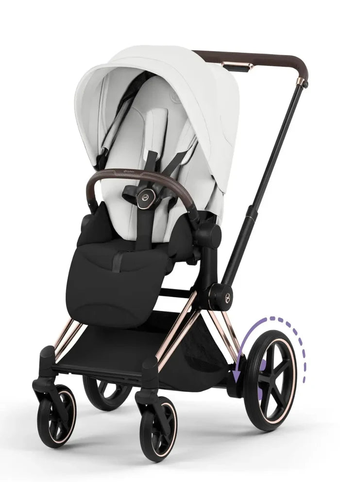 CYBEX e-Priam Style Collection Rosegold Rahmen 4in1 Set Faltbare Babywanne & Cloud T i-Size Plus mit Base T 360