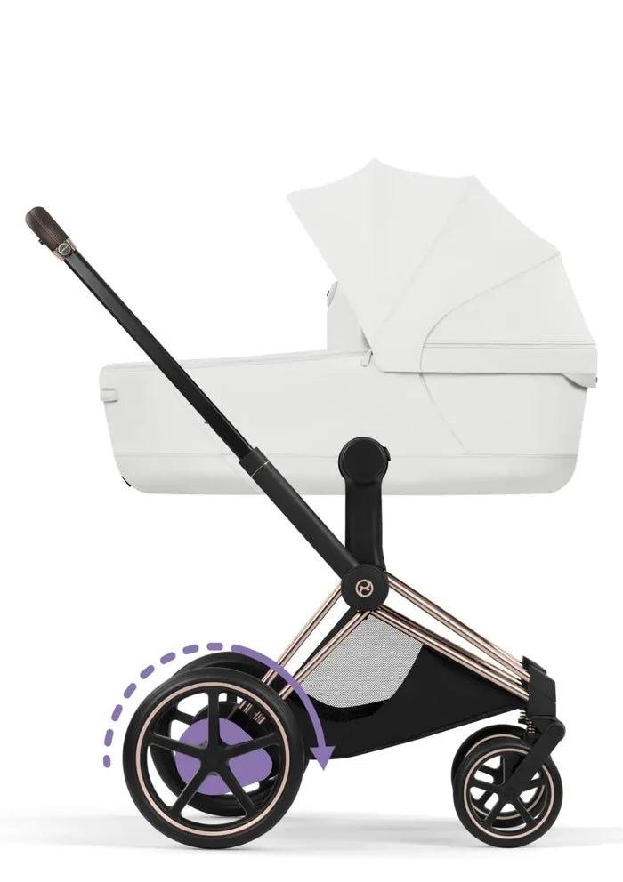 CYBEX e-Priam Style Collection Rosegold Rahmen 4in1 Set Faltbare Babywanne & Cloud T i-Size Plus mit Base T 360