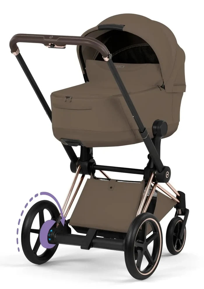 CYBEX e-Priam Style Collection Rosegold Rahmen 4in1 Set Faltbare Babywanne & Cloud T i-Size Plus mit Base T 360