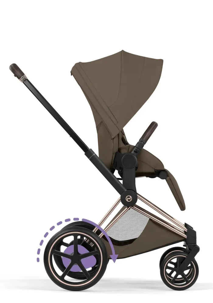 CYBEX e-Priam Style Collection Rosegold Rahmen 4in1 Set Faltbare Babywanne & Cloud T i-Size Plus mit Base T 360