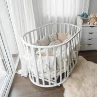 KOTTO OLIN Babybett Buche Oval mit Matratze – Weiss – Ansicht 17