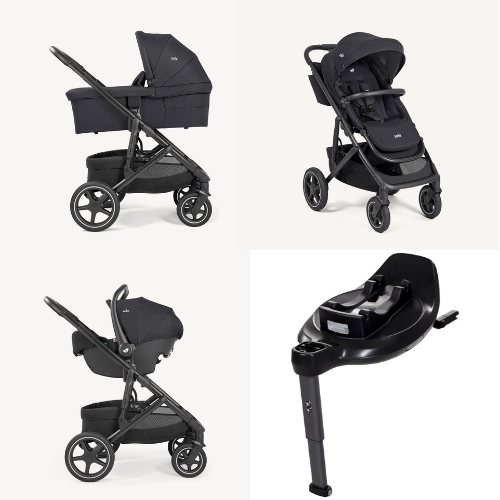 Joie Elara  4in1 set mit i-Snug 2 Babyschale und Base Encore 360 (Raven/Black)