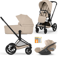 Cybex Priam 5 Comfort Kombikinderwagen 3in1 Set | Mit Cloud T i-Size Plus Babyschale & faltbarer Babywanne