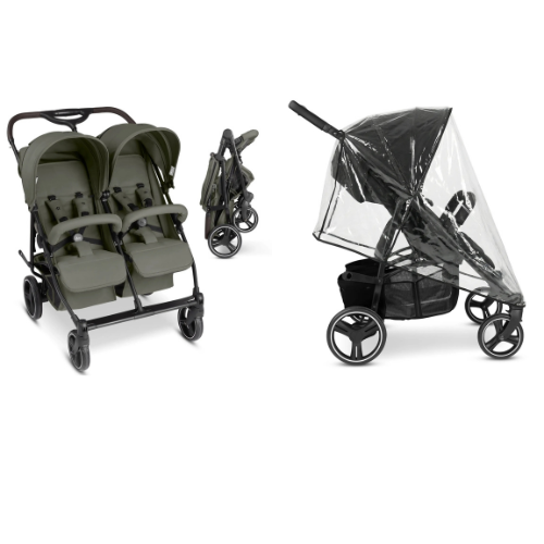 ABC Design D Two Zwillingskinderwagen mit Regenschutz