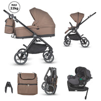 Coccolle Serry 4in1 Kinderwagen-Set mit Relax i-Size Babyschale und i-Size Isofix-Basis 360