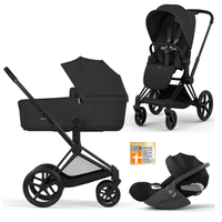 Cybex Priam 5 Comfort Kombikinderwagen 3in1 Set | Mit Cloud T i-Size Plus Babyschale & faltbarer Babywanne