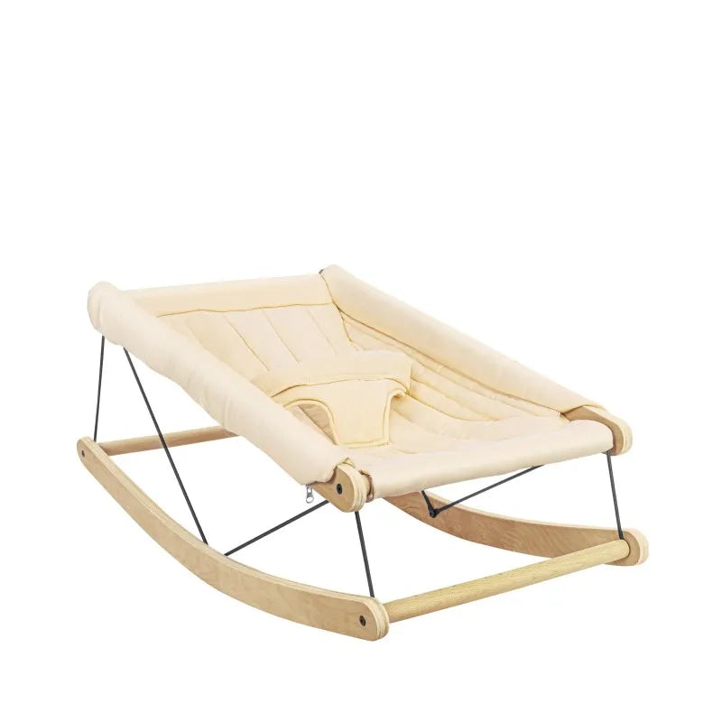 Tulano Moon 45 Holzwippe 2-in-1 Natur mit Spielbogen und Baumwollbezug