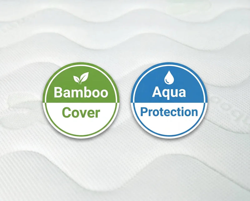 Bambusmatratze 120×60×10 cm mit DuoCore und Aqua-Protector-Bezug