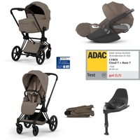 Cybex Priam 5 Comfort Kombikinderwagen 4in1 Set Mit Cloud T i-Size Babyschale Base T 360 & faltbarer Babywanne