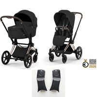 Cybex Priam 5 Comfort Kombikinderwagen | Inkl. faltbarer Babywanne & Sitzeinheit